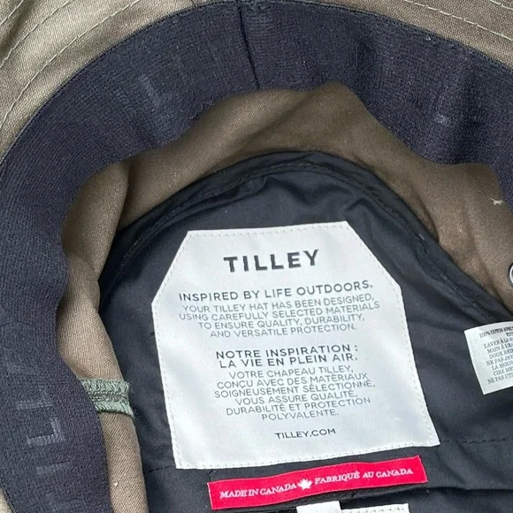 New TILLEY sz S Waxed Cotton Bucket Waterproof Hat Green Handmade Sun pr…